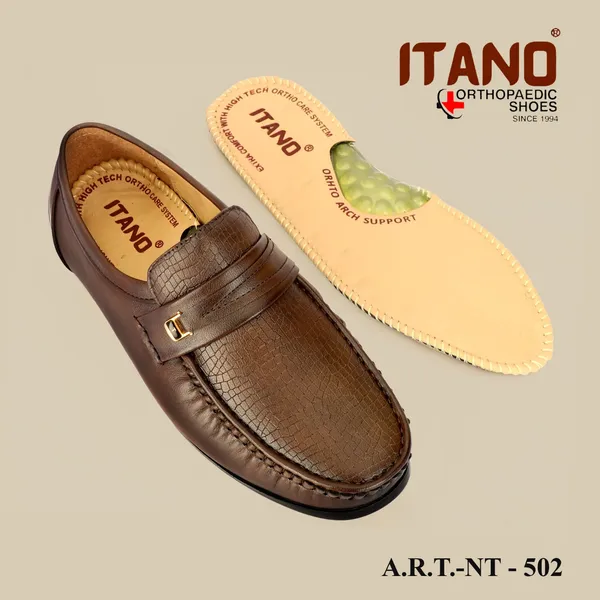 Brown_Orthopaedic_Comfort_Loafers_With_Arch_Support_Model_For_Men