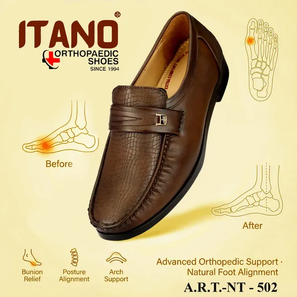 Brown_Orthopaedic_Comfort_Loafers_With_Arch_Support_Model_For_Men