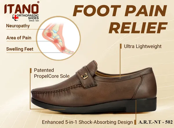 Brown_Orthopaedic_Comfort_Loafers_With_Arch_Support_Model_For_Men