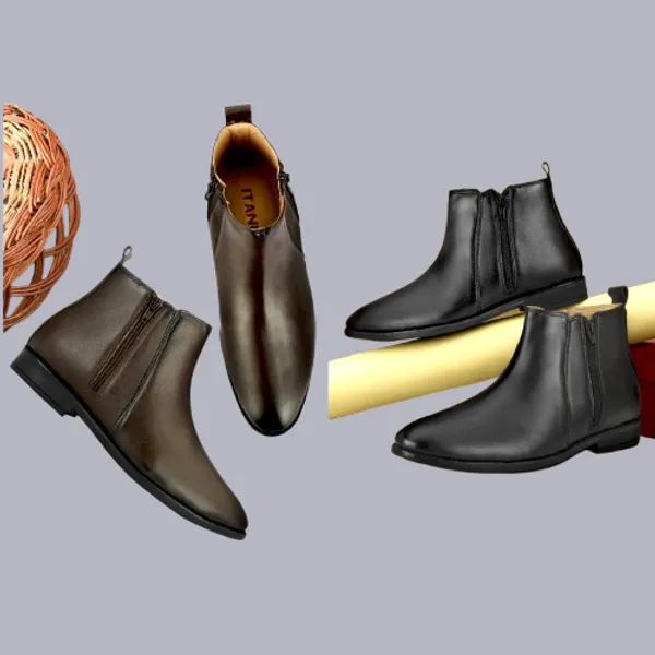 Black_And_Dark_Brown_Chelsea_Boots_Leather_With_Side_Zipper_Formal_And_Casual_Ankle_For_Men