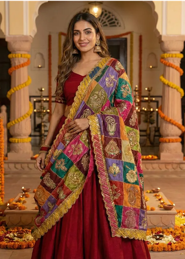 Multicolor_Chinon_Silk_Patchwork_Dupatta_With_Heavy_Sequin_Zari_Embroidery