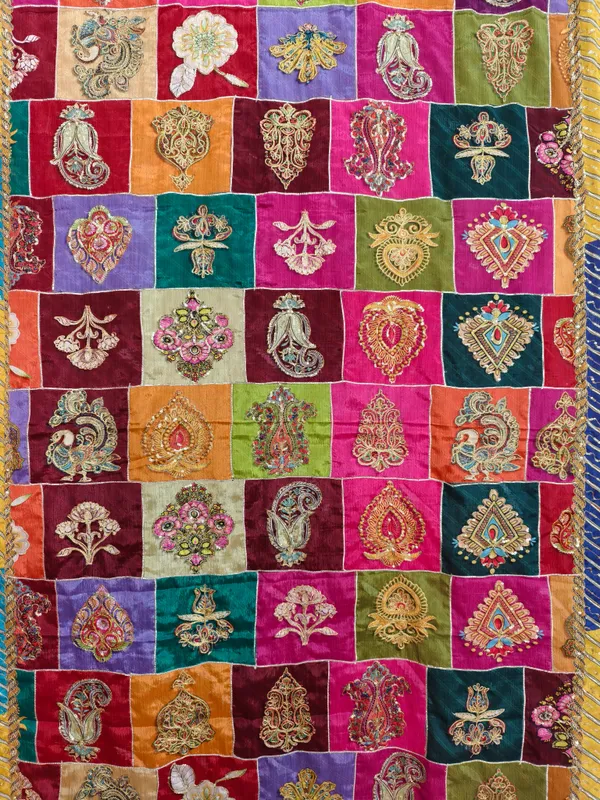 Multicolor_Chinon_Silk_Patchwork_Dupatta_With_Heavy_Sequin_Zari_Embroidery