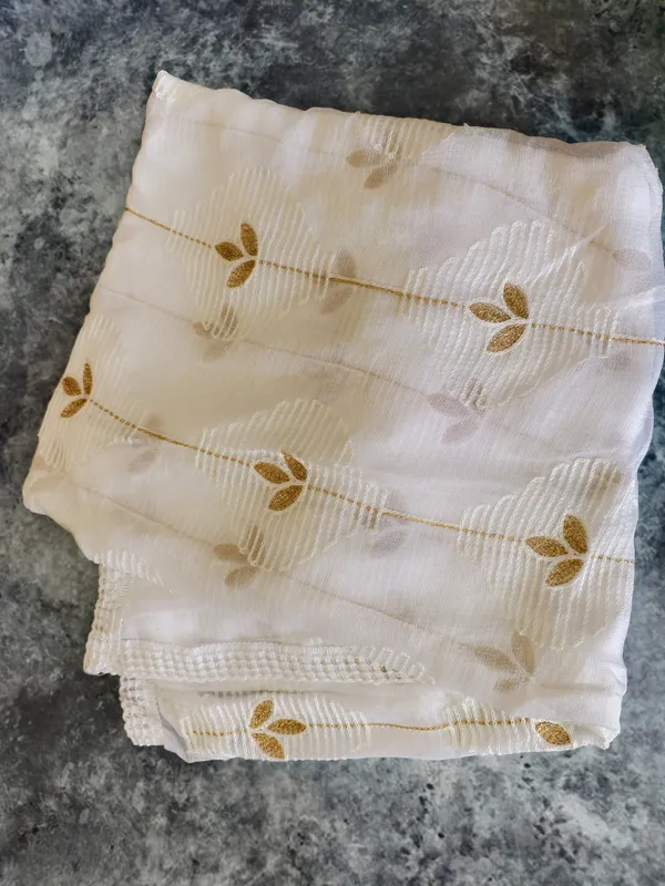 Off_White_Kota_Doria_Dupatta_With_White_Thread_Gold_Zari_Leaf_Embroidery