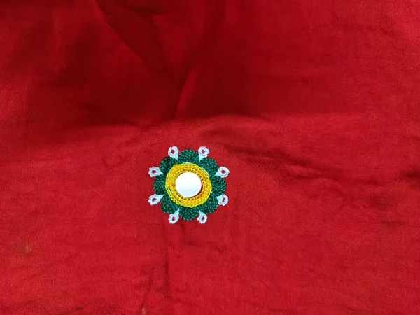 The_Sindoor_Edit_Red_Festive_Dupatta_With_Folk_Mirror_Embroidery