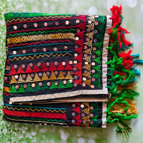 Traditional_Multicolor_Phulkari_Style_Dupatta_With_Mirror_Embellishments