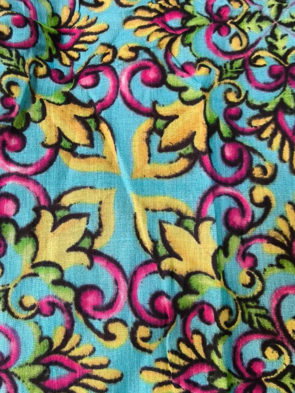 Turquoise_Boho_Pattern_Scarf_With_Handmade_Tassels