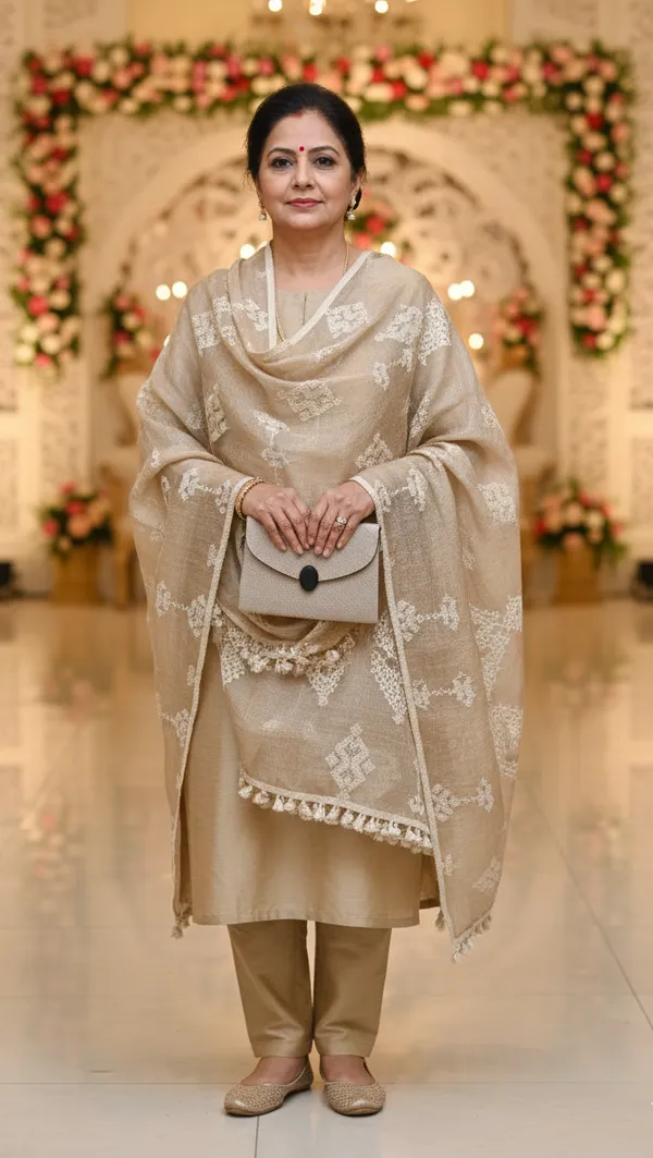 Combo_of_Clutch_and_Handcrafted_Beige_Embroidered_Dupatta_With_Coordinated_Clutch_Bag