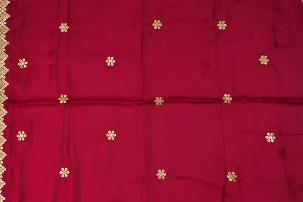 Maroon_Semi_Organza_Dupatta_With_Golden_Sequin_Embroidery_Lace_Border