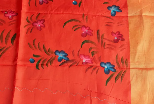 Hand_Painted_Tomato_Red_Pure_Cotton_Dupatta_With_Floral_Art