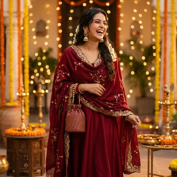 Combo_Maroon_&_Gold_Embroidered_Festivity_Dupatta