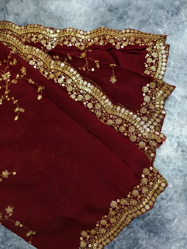 Combo_Maroon_&_Gold_Embroidered_Festivity_Dupatta