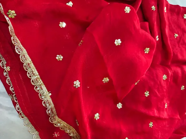 Combo_Of_Beautiful_Red_Potli_Bag_And_Scarlet_Zari_&_Pearl_Dupatta