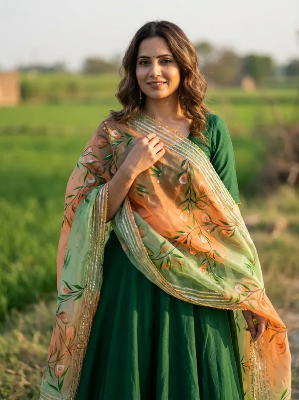 Garden_Bloom_Handpainted_Organza_Dupatta