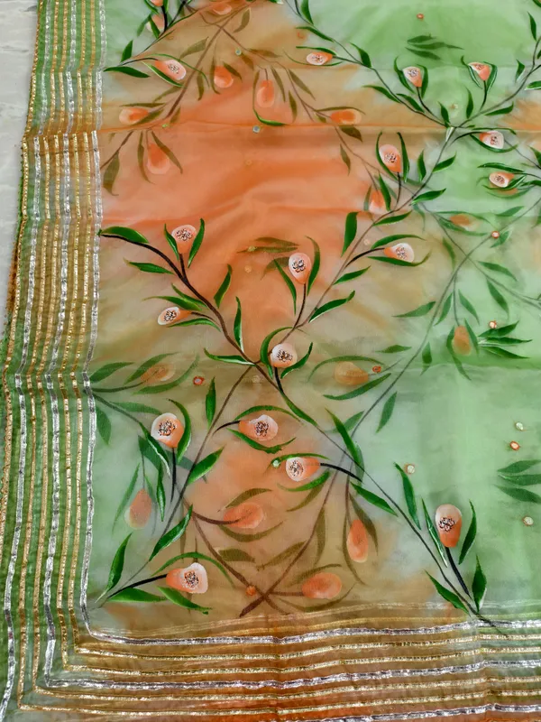 Garden_Bloom_Handpainted_Organza_Dupatta