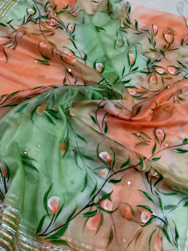 Garden_Bloom_Handpainted_Organza_Dupatta