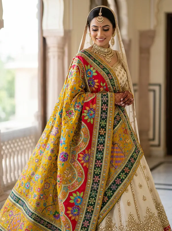 Mustard_Mughal_Garden_Embroidered_Dupatta