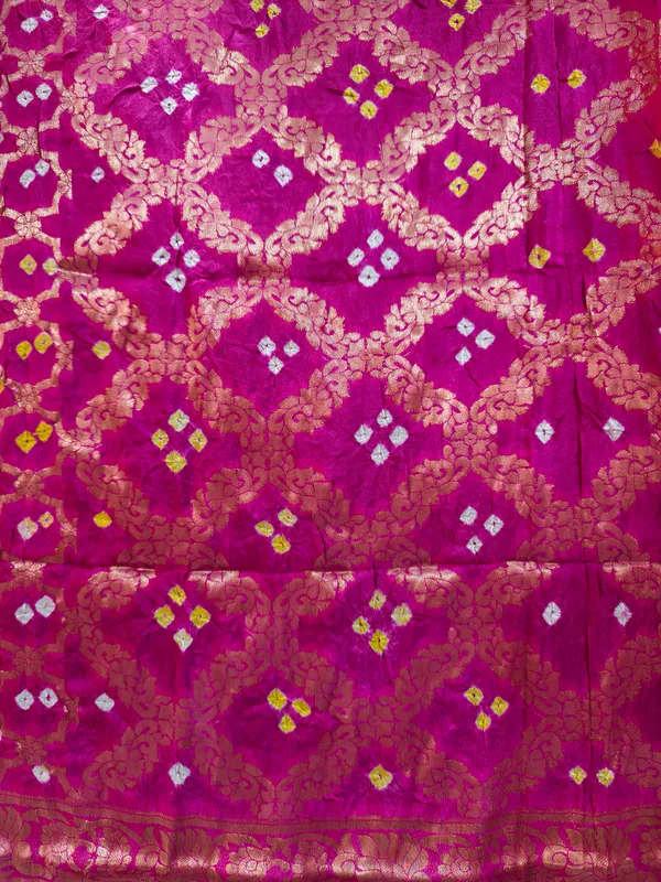 Fuchsia_Zari_Bandhani_Bridal_Dupatta