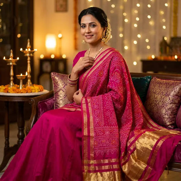 Fuchsia_Gold_Bandhani_Radiance