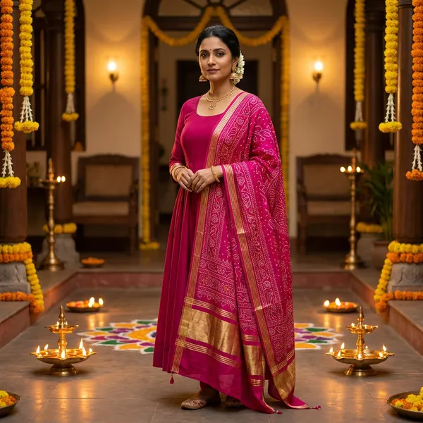 Fuchsia_Gold_Bandhani_Radiance