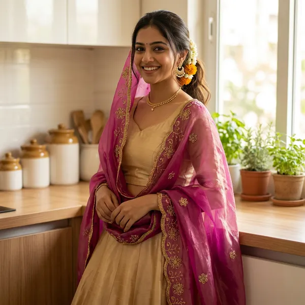 Fuchsia_Gold_Floral_Scallop_Dupatta