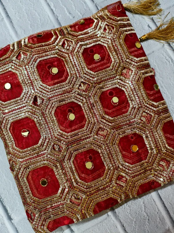 Red_unique_cutwork_Premium_Dupatta