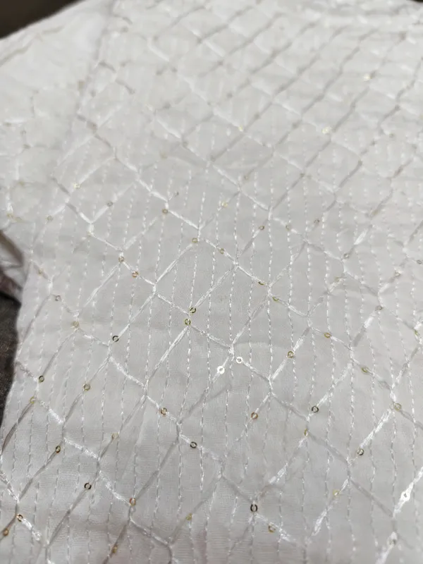 White_Soft_Cotton_Lattice_Sequin_Dupatta
