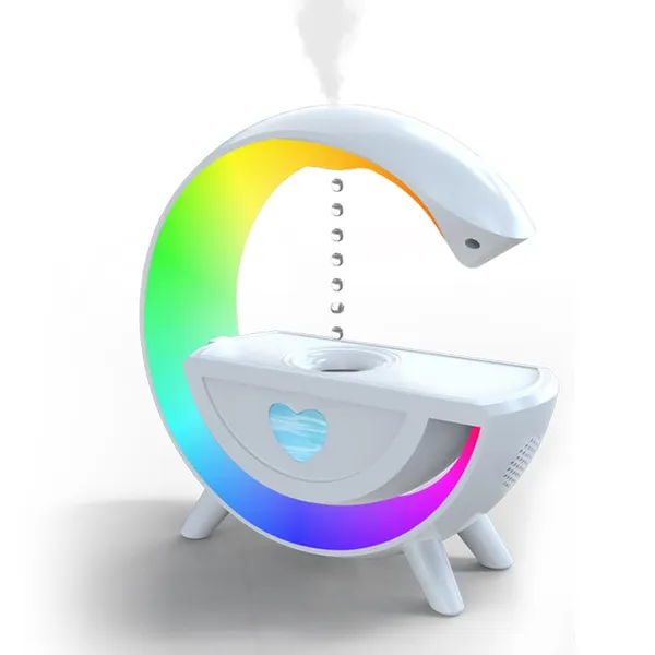 White_Abs_Plastic_&_Electronic_Parts_Anti-Gravity_Humidifier_With_Speaker_For_Home_Decor