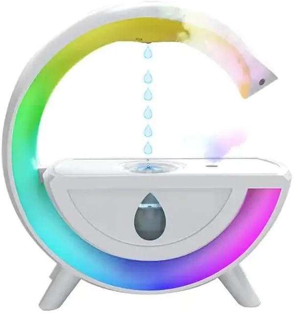White_Abs_Plastic_&_Electronic_Parts_Anti-Gravity_Humidifier_With_Speaker_For_Home_Decor
