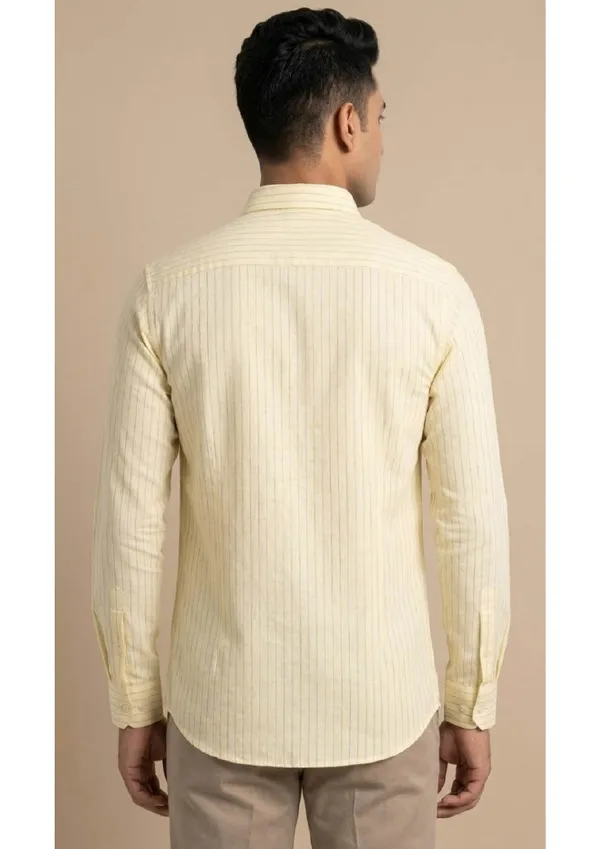Title_Trends_Men's_Casual_Striped_Yellow_Slim_Fit_Shirt