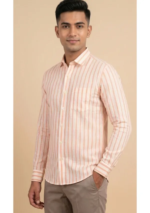 Title_Trends_Men's_Orange_and_White_Striped_Slim_Fit_Shirt