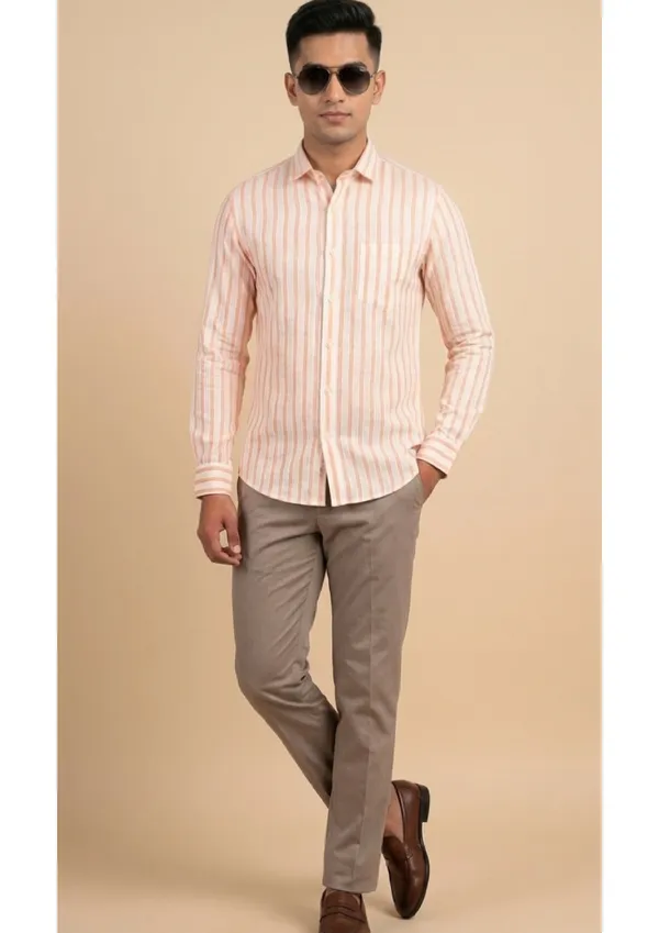 Title_Trends_Men's_Orange_and_White_Striped_Slim_Fit_Shirt