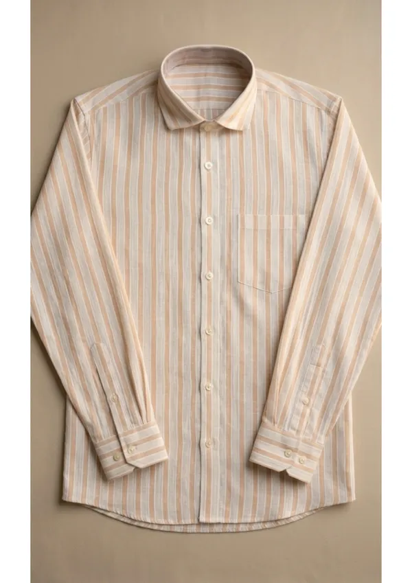 Title_Trends_Men's_Orange_and_White_Striped_Slim_Fit_Shirt