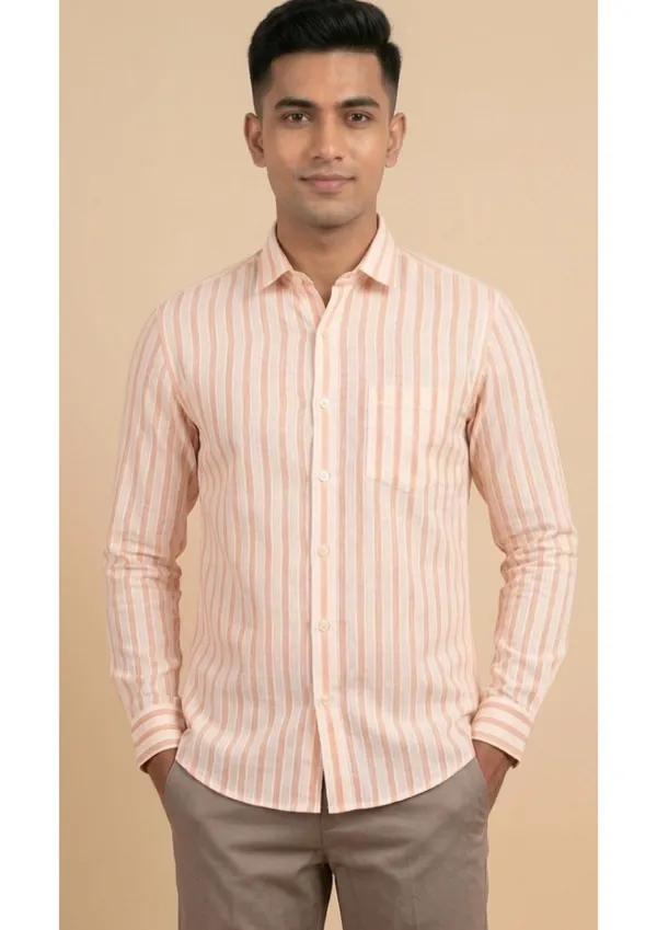 Title_Trends_Men's_Orange_and_White_Striped_Slim_Fit_Shirt