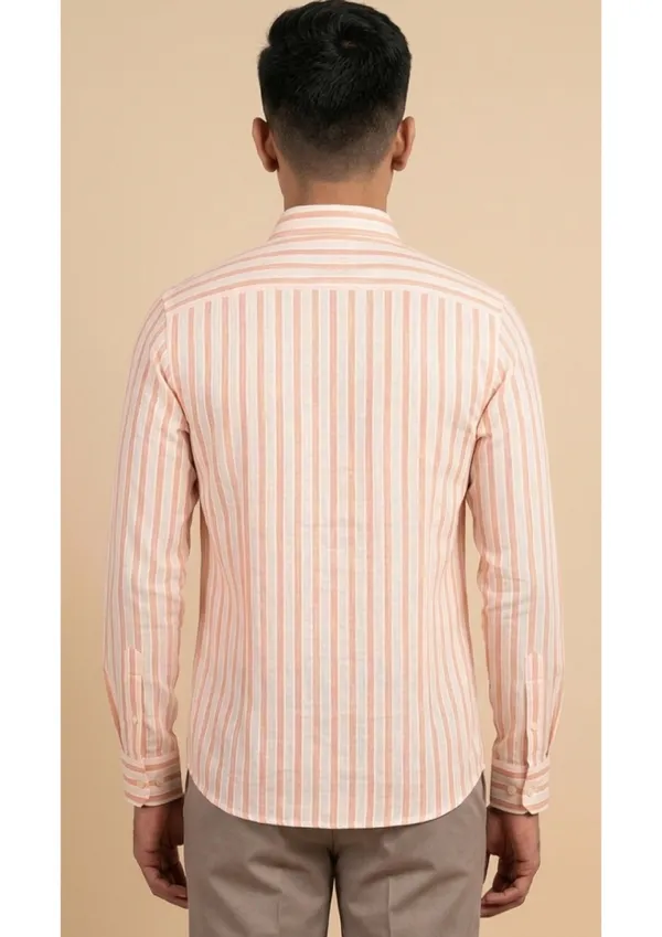 Title_Trends_Men's_Orange_and_White_Striped_Slim_Fit_Shirt