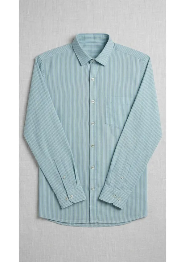 Title_Trends_Men's_Green_Slim_Striped_Slim_Fit_Shirt