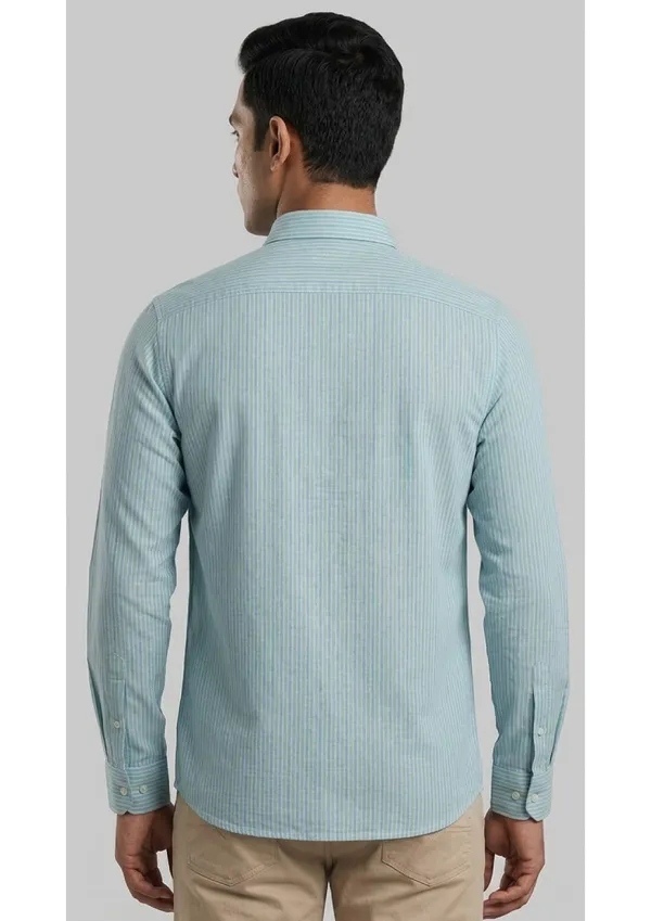 Title_Trends_Men's_Green_Slim_Striped_Slim_Fit_Shirt
