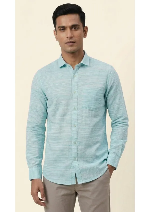 Title_Trends_Men's_Marine_Blue_Striped_Textured_Slim_Fit_Shirt