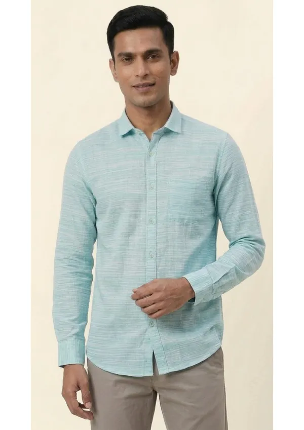 Title_Trends_Men's_Marine_Blue_Striped_Textured_Slim_Fit_Shirt