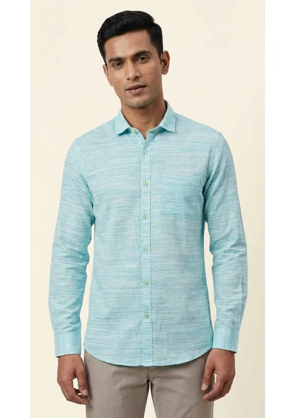 Title_Trends_Men's_Marine_Blue_Striped_Textured_Slim_Fit_Shirt