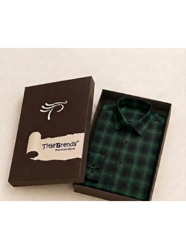 Title_Trends_Men's_Checked_Green_Full_Sleeves_Slim_Fit_Shirt