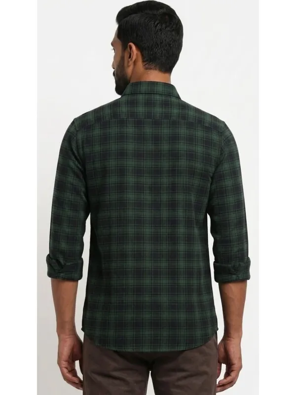 Title_Trends_Men's_Checked_Green_Full_Sleeves_Slim_Fit_Shirt