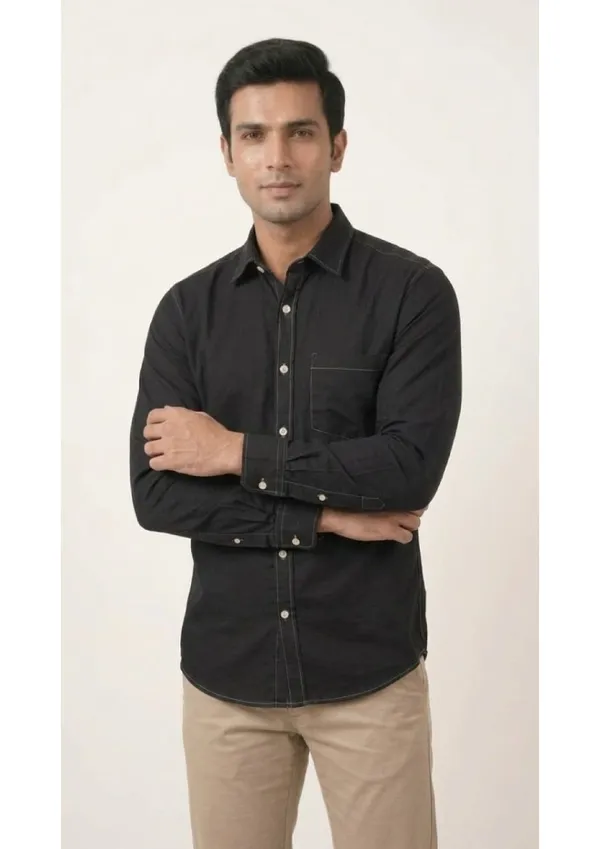 Title_Trends_Men's_Denim_Black_Slim_Fit_Shirt