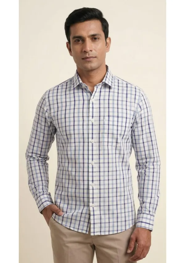 Title_Trends_Men's_White_Checked_Combo_Slim_Fit_Shirt