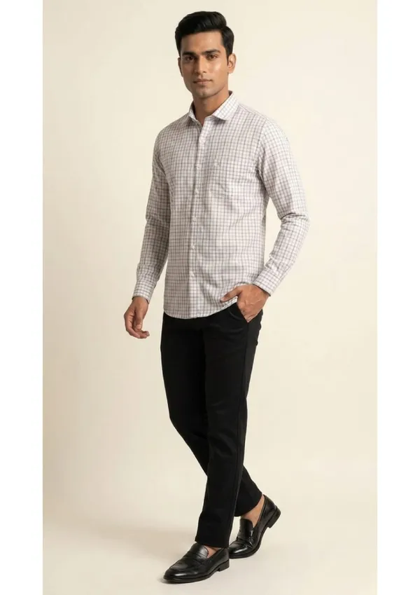 Title_Trends_Men's_White_Checked_Combo_Slim_Fit_Shirt