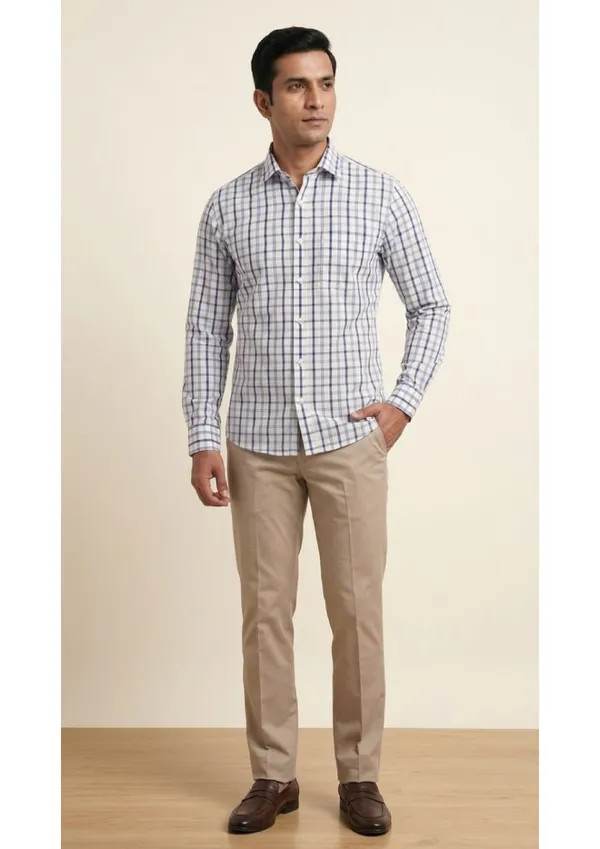 Title_Trends_Men's_White_Checked_Combo_Slim_Fit_Shirt