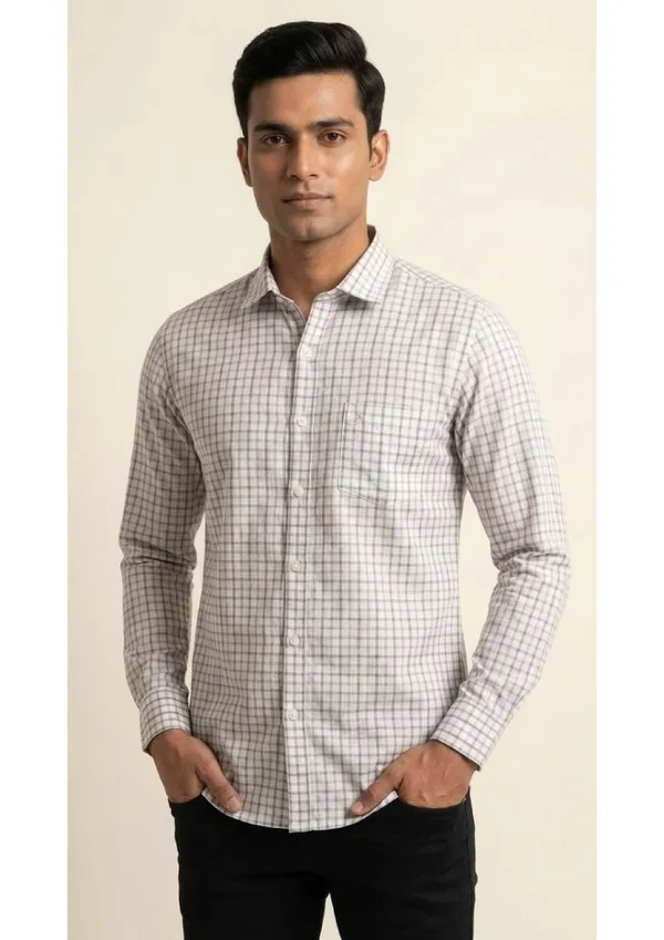 Title_Trends_Men's_White_Checked_Combo_Slim_Fit_Shirt