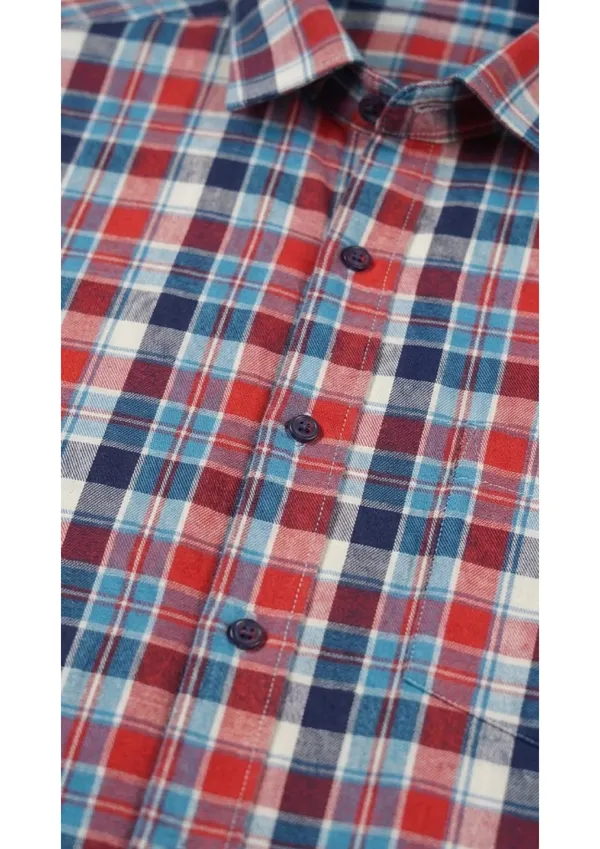 Title_Trends_Men's_Deep_Checked_Blue__Slim_Fit_Shirt