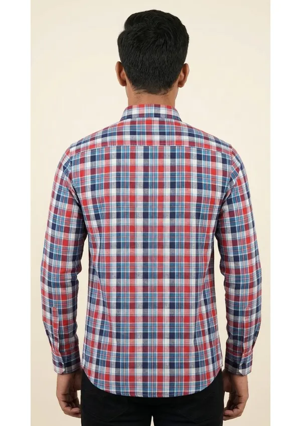 Title_Trends_Men's_Deep_Checked_Blue__Slim_Fit_Shirt