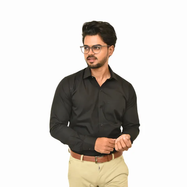 Title_Trends_Men's_Pure_Cotton_Light_Blue_And_Black_Slim_Fit_Full_Sleeves_Shirt