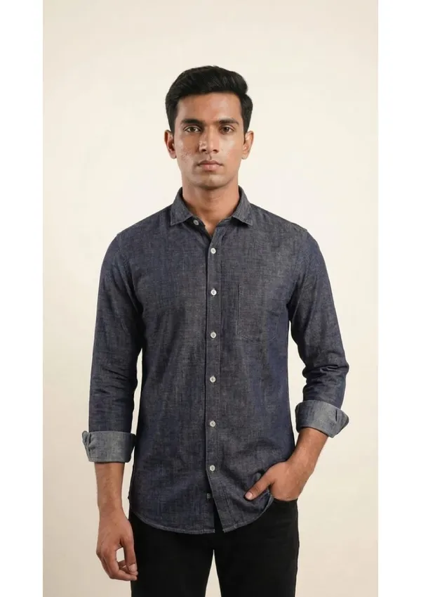 Title_Trends_Men's_Textured_and_Checked_Combo_Slim_Fit_Shirt